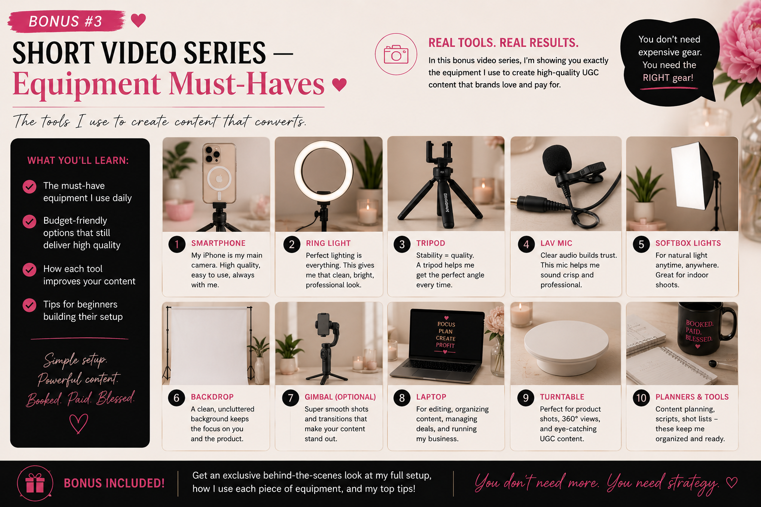 Bonus — Short Video Series — Equipment Must-Haves