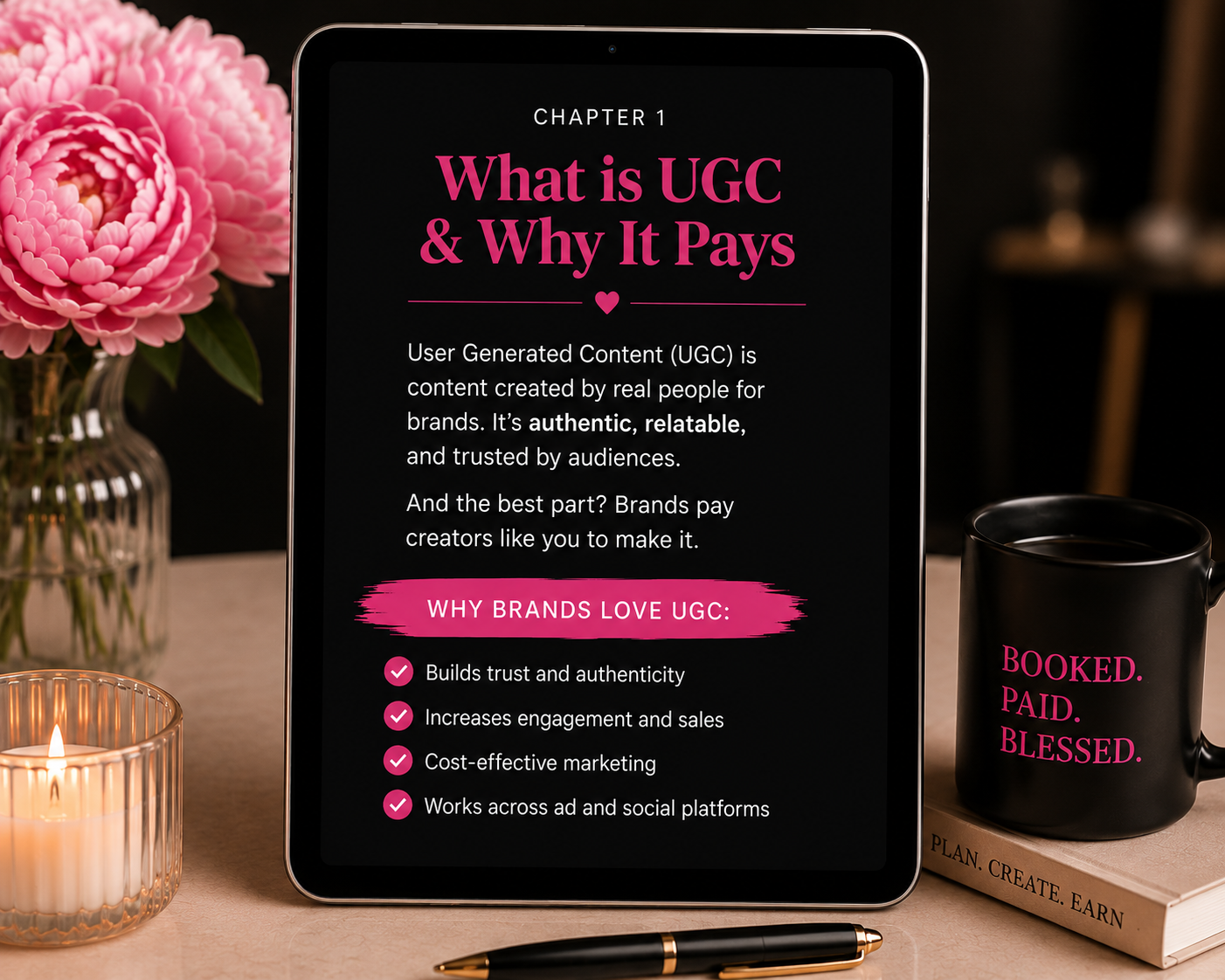Chapter 1 — What is UGC and why it pays, shown on an iPad
